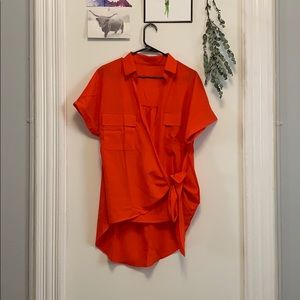Orange wrap shirt
